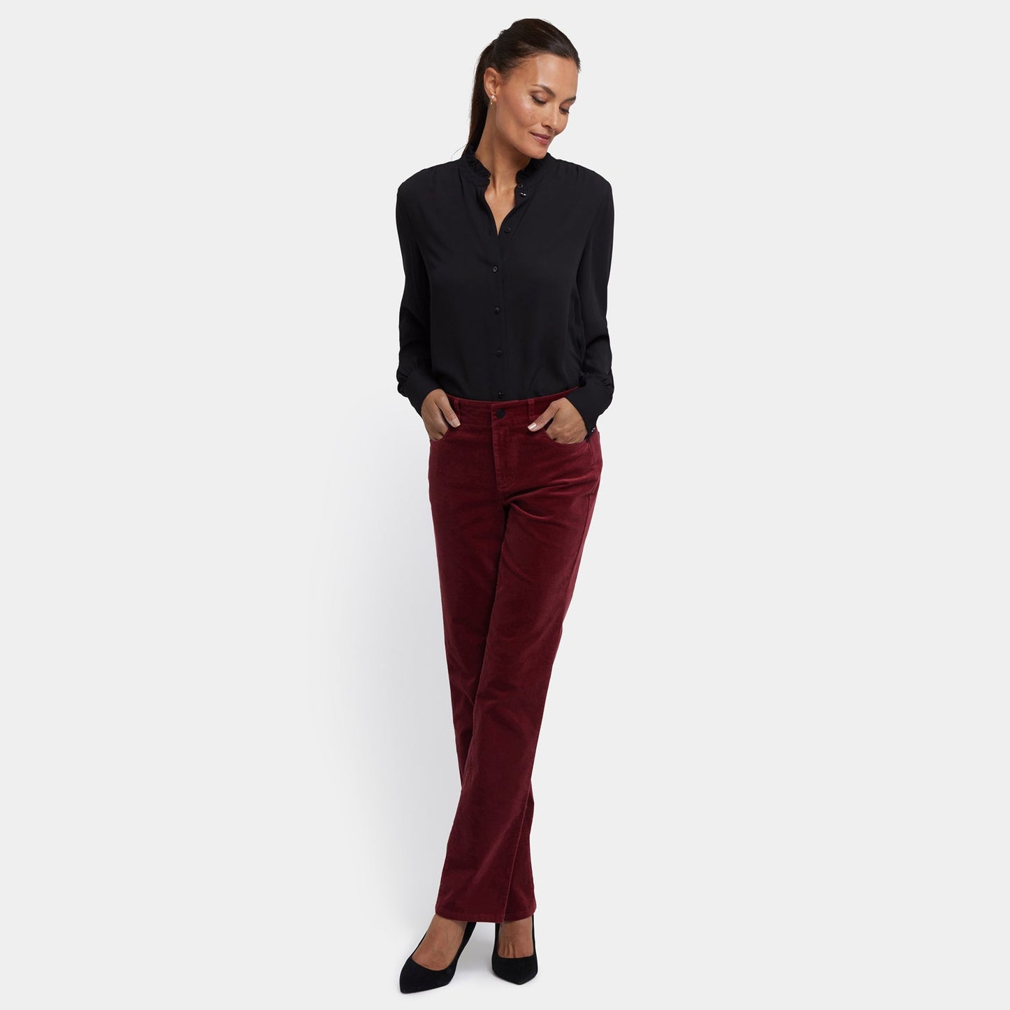 Marilyn Straight Pants In Petite - Wild Currant