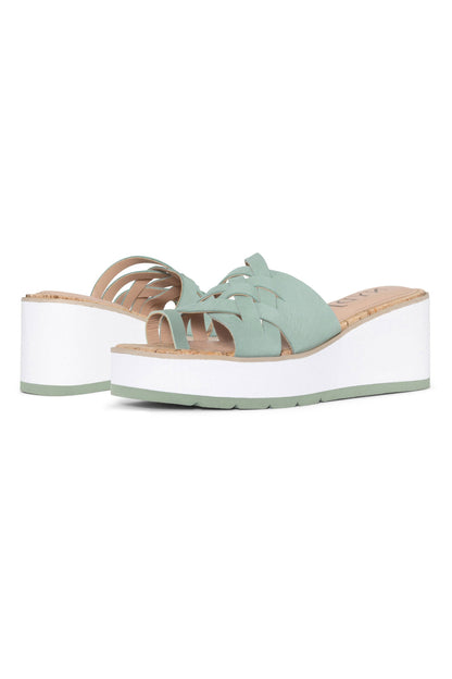 Reesie Wedge Sandals - Jade