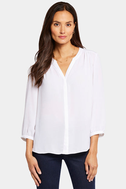 Pintuck Blouse - Optic White