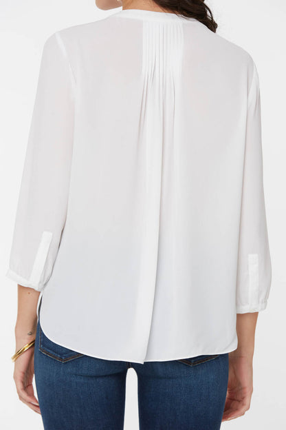 Pintuck Blouse - Optic White