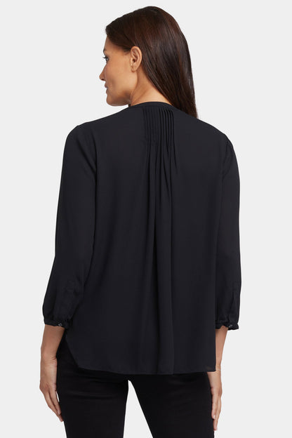 Pintuck Blouse - Black