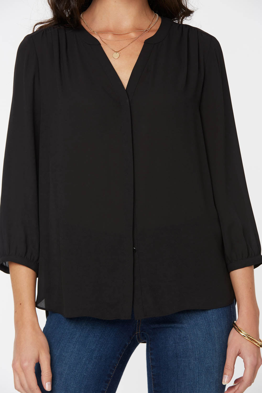 Pintuck Blouse - Black