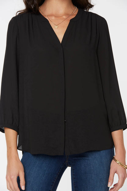 Pintuck Blouse - Black
