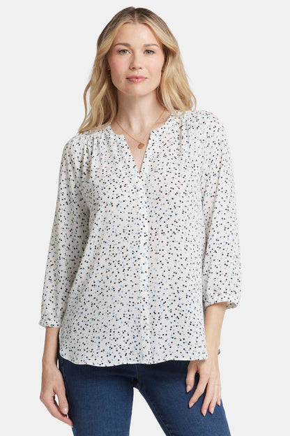 Pintuck Blouse - Sprinkle Dots