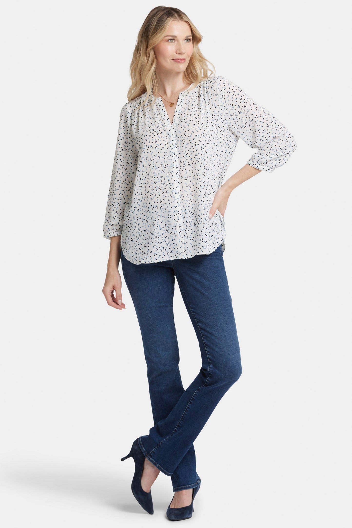 Pintuck Blouse - Sprinkle Dots
