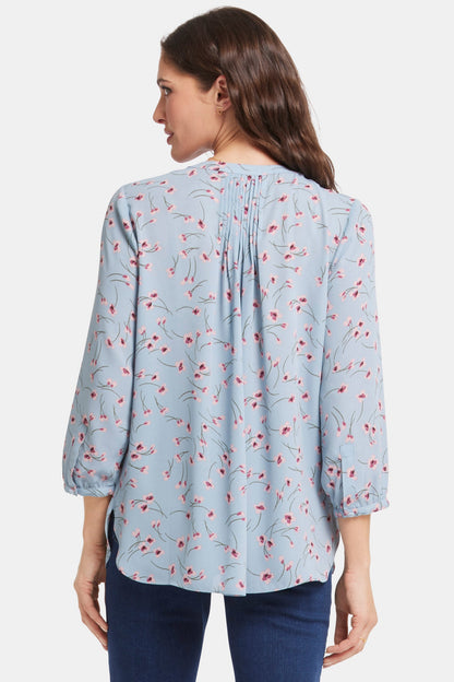 Pintuck Blouse - Mountain Petals