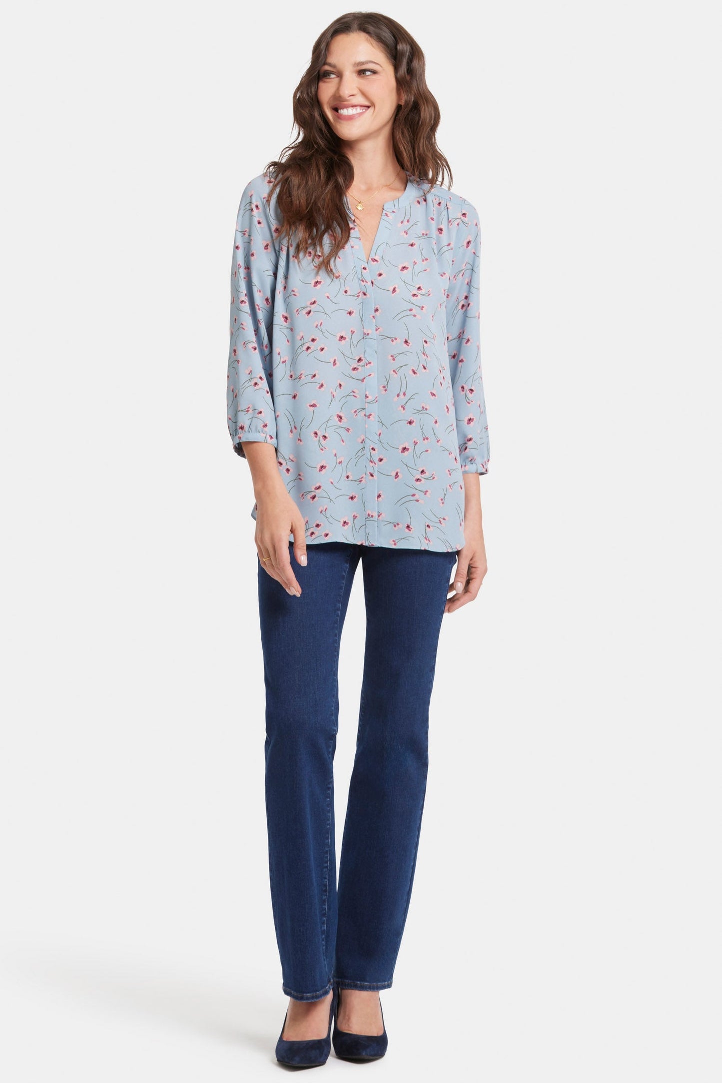 Pintuck Blouse - Mountain Petals