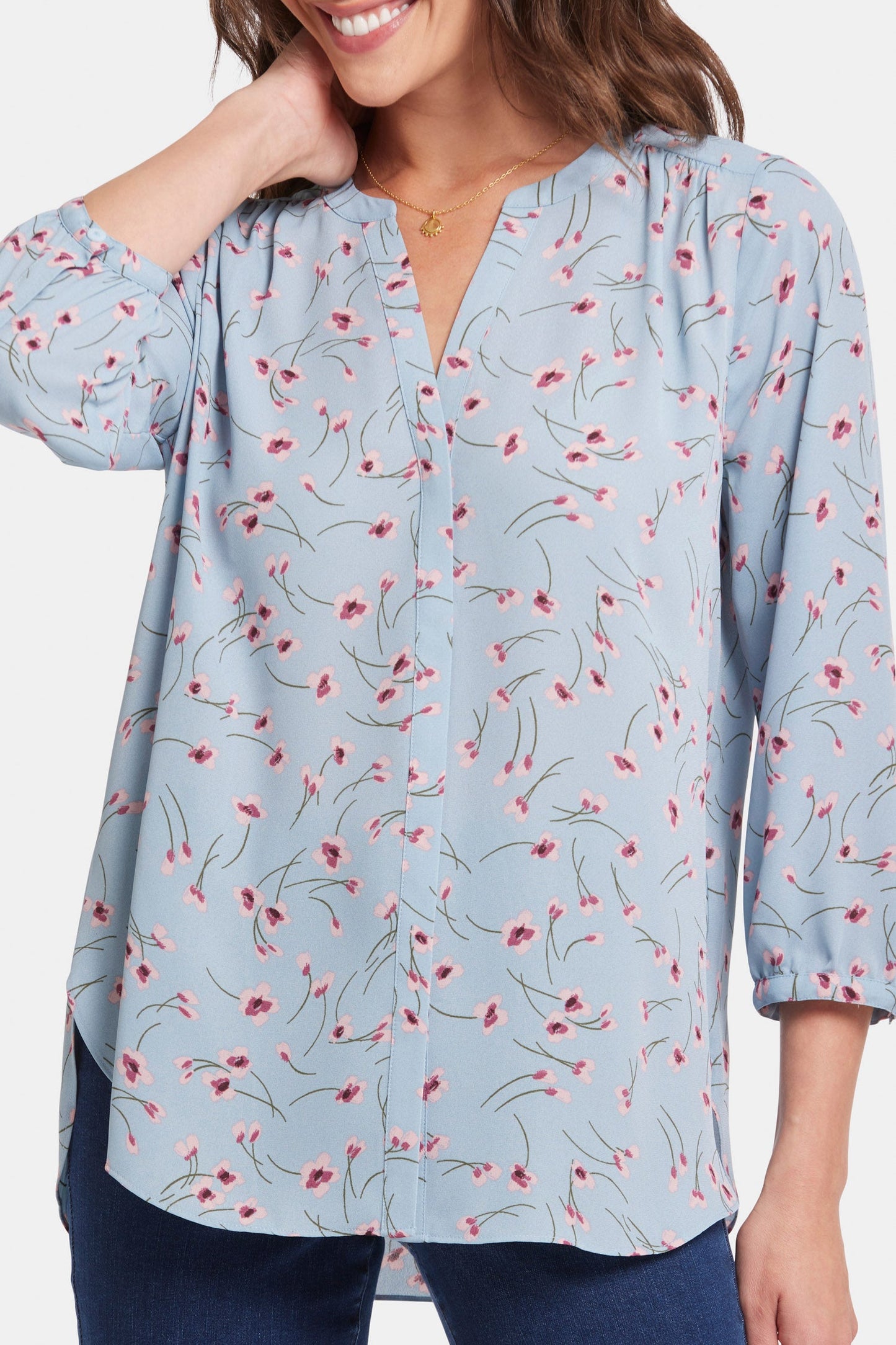 Pintuck Blouse - Mountain Petals