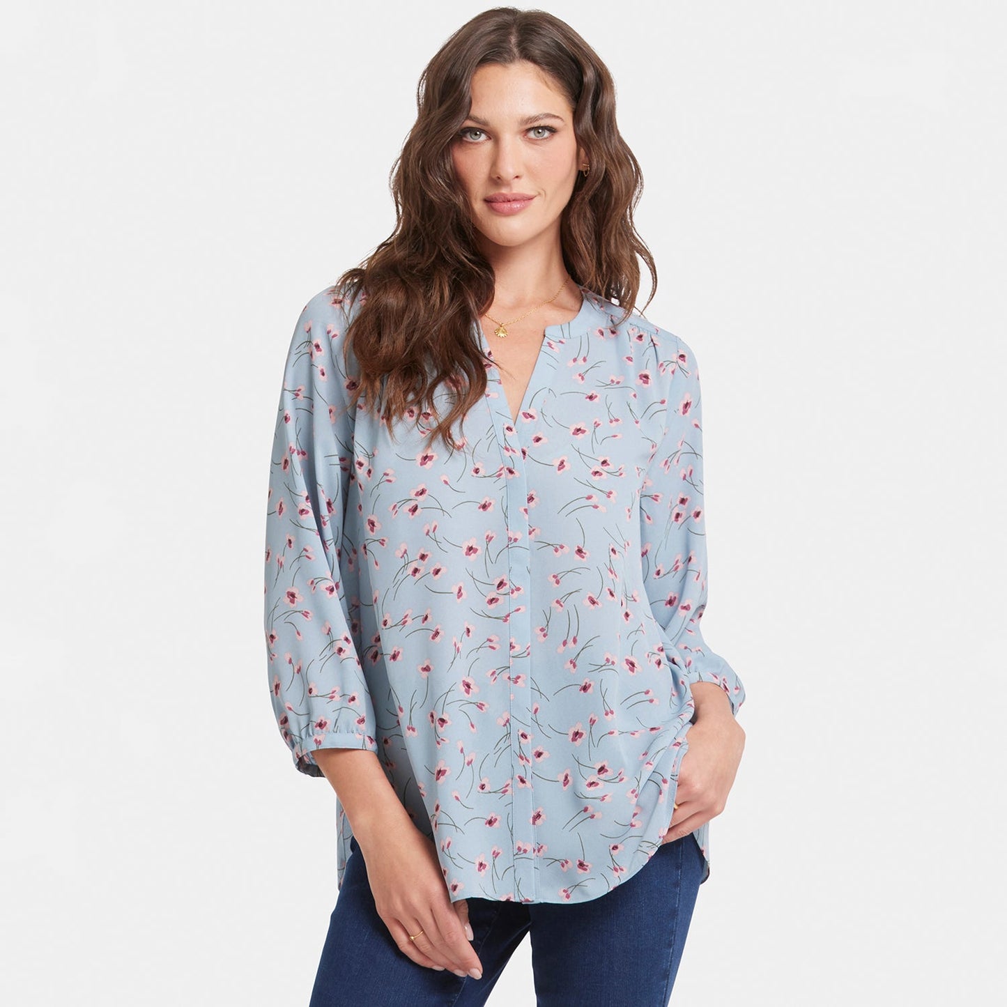 Pintuck Blouse - Mountain Petals