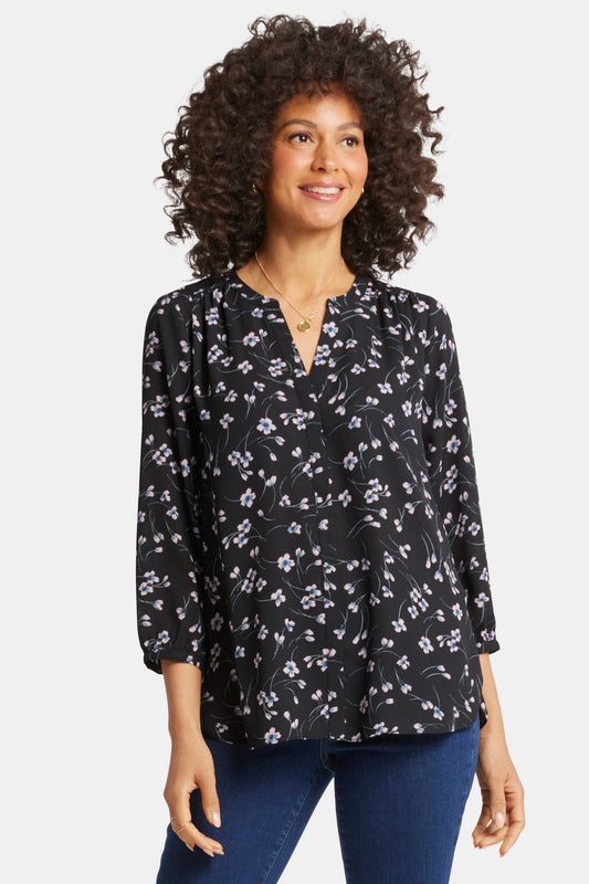 Pintuck Blouse - Cascade Petals
