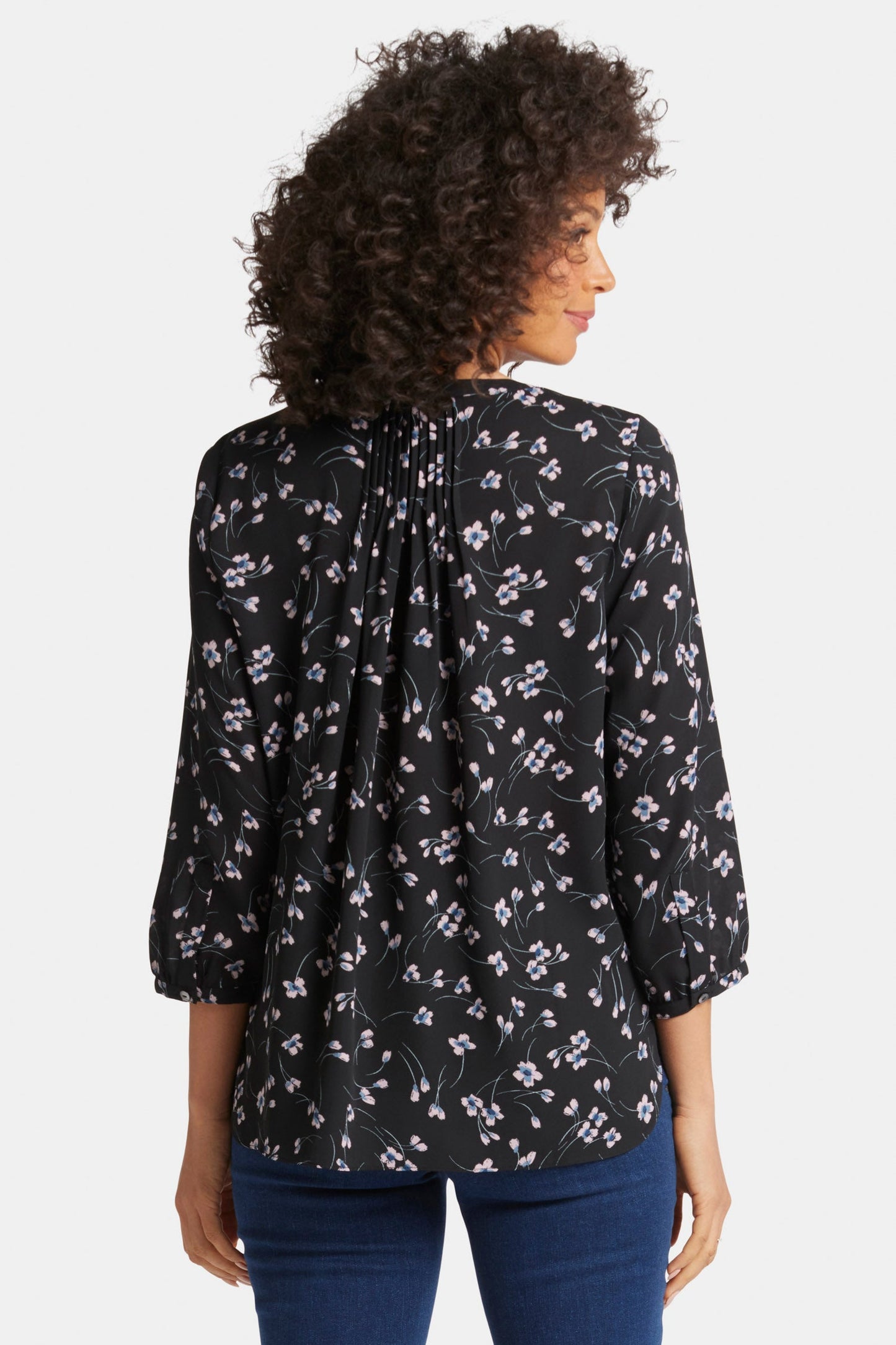 Pintuck Blouse - Cascade Petals