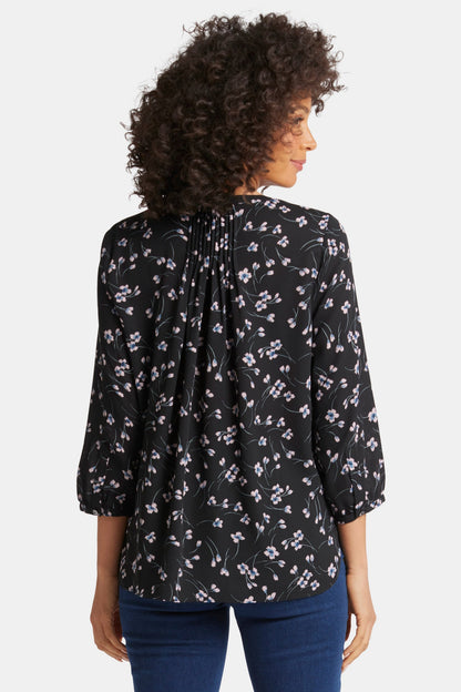 Pintuck Blouse - Cascade Petals