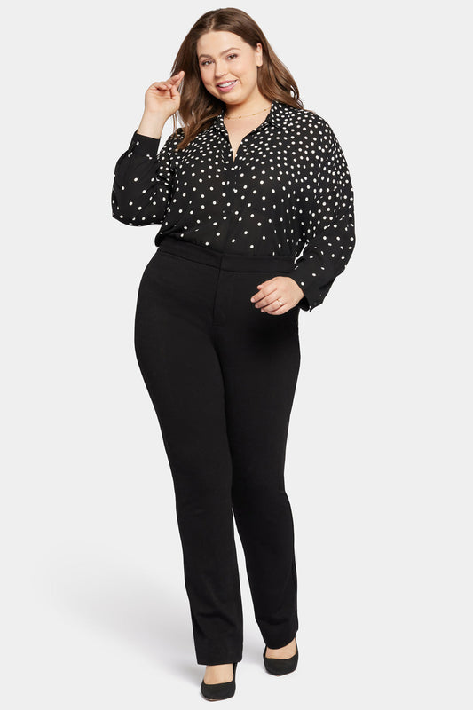 Slim Trouser Pants In Plus Size - Black