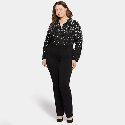 Slim Trouser Pants In Plus Size - Black
