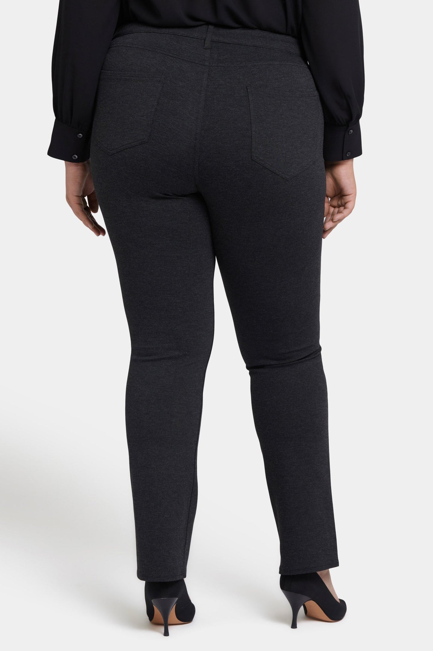 Marilyn Straight Pants In Plus Size - Charcoal Heathered