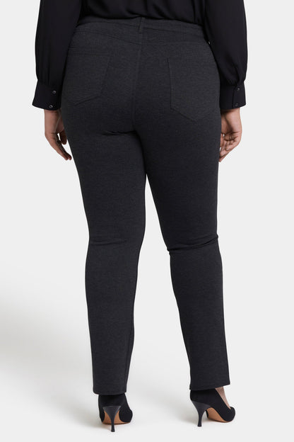 Marilyn Straight Pants In Plus Size - Charcoal Heathered