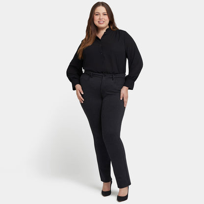 Marilyn Straight Pants In Plus Size - Charcoal Heathered