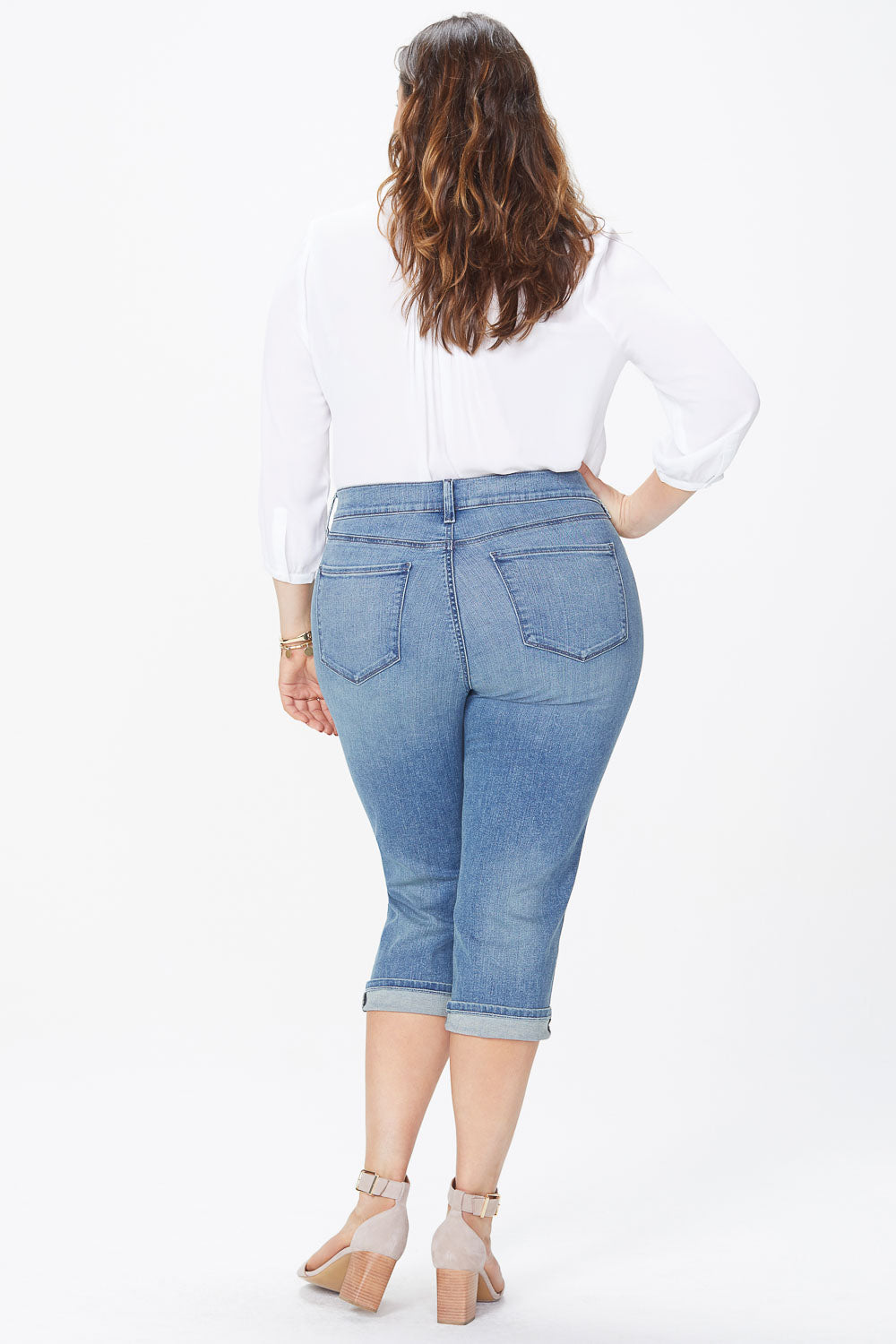 Marilyn Straight Crop Jeans In Plus Size - Pacific
