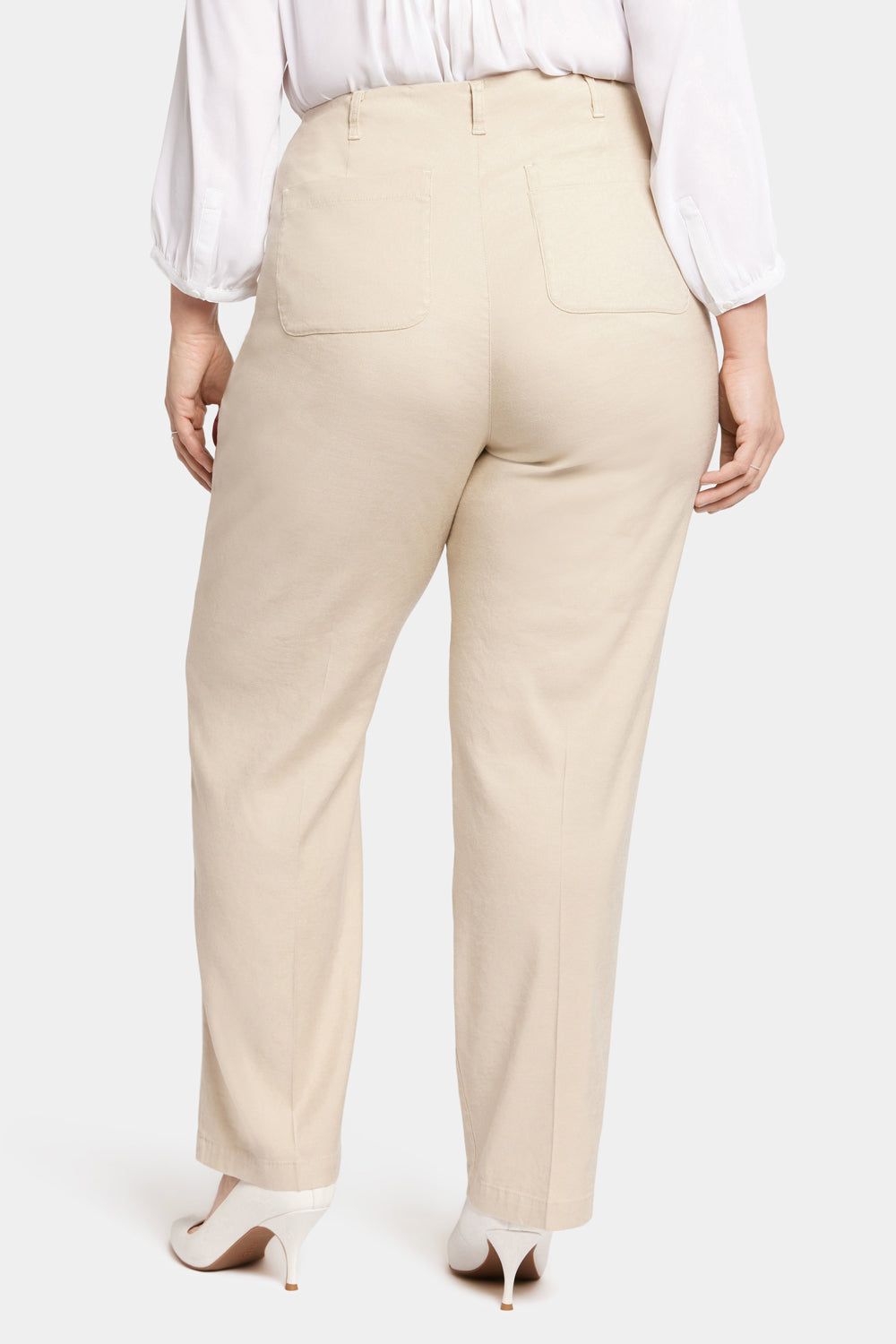Marilyn Straight Pants In Plus Size - Feather