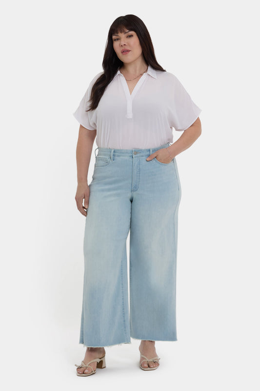 Brodi Wide Leg Ankle Jeans In Plus Size - Clear Waters