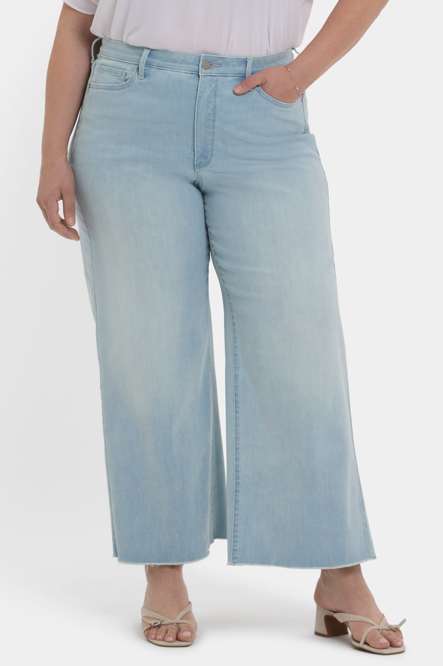 Brodi Wide Leg Ankle Jeans In Plus Size - Clear Waters