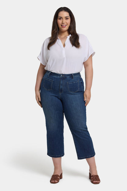 Coco Relaxed Wide Leg Crop Jeans In Plus Size - Rio Rapids