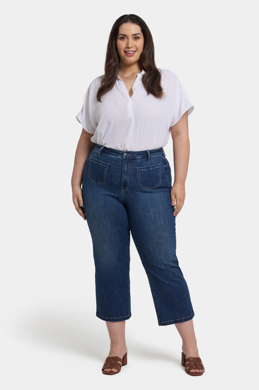 Coco Relaxed Wide Leg Crop Jeans In Plus Size - Rio Rapids