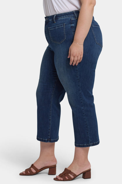 Coco Relaxed Wide Leg Crop Jeans In Plus Size - Rio Rapids