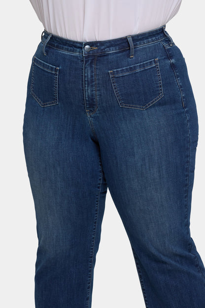 Coco Relaxed Wide Leg Crop Jeans In Plus Size - Rio Rapids