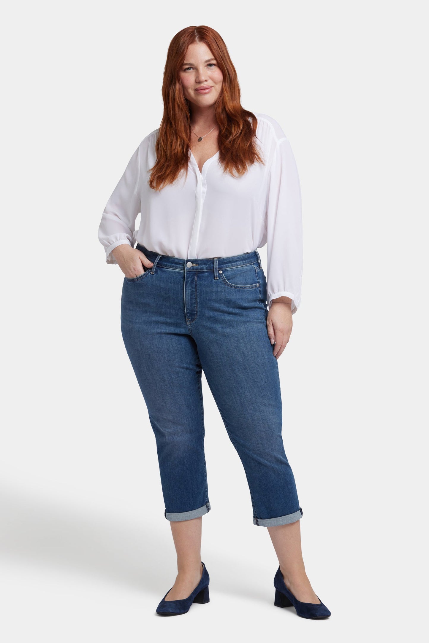 Chloe Skinny Capri Jeans In Plus Size - Costa Brava