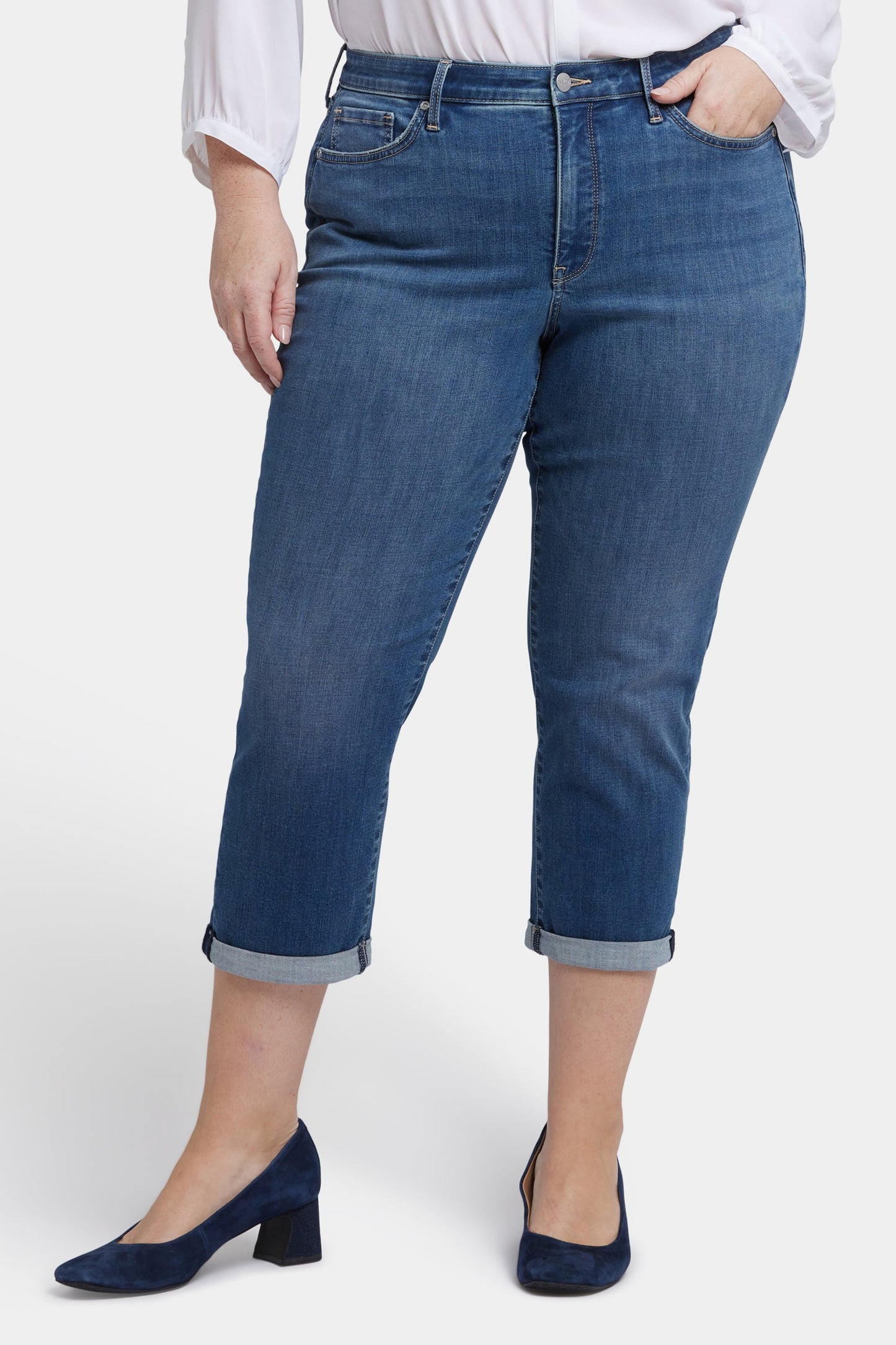 Chloe Skinny Capri Jeans In Plus Size - Costa Brava