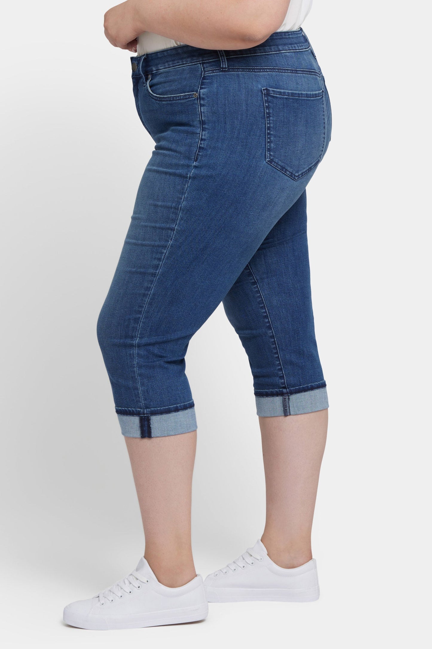 Marilyn Straight Crop Jeans In Plus Size - Blue Ridge