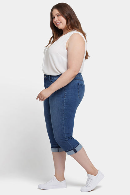 Marilyn Straight Crop Jeans In Plus Size - Blue Ridge