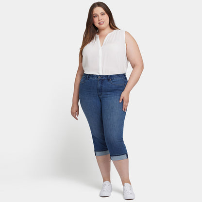 Marilyn Straight Crop Jeans In Plus Size - Blue Ridge