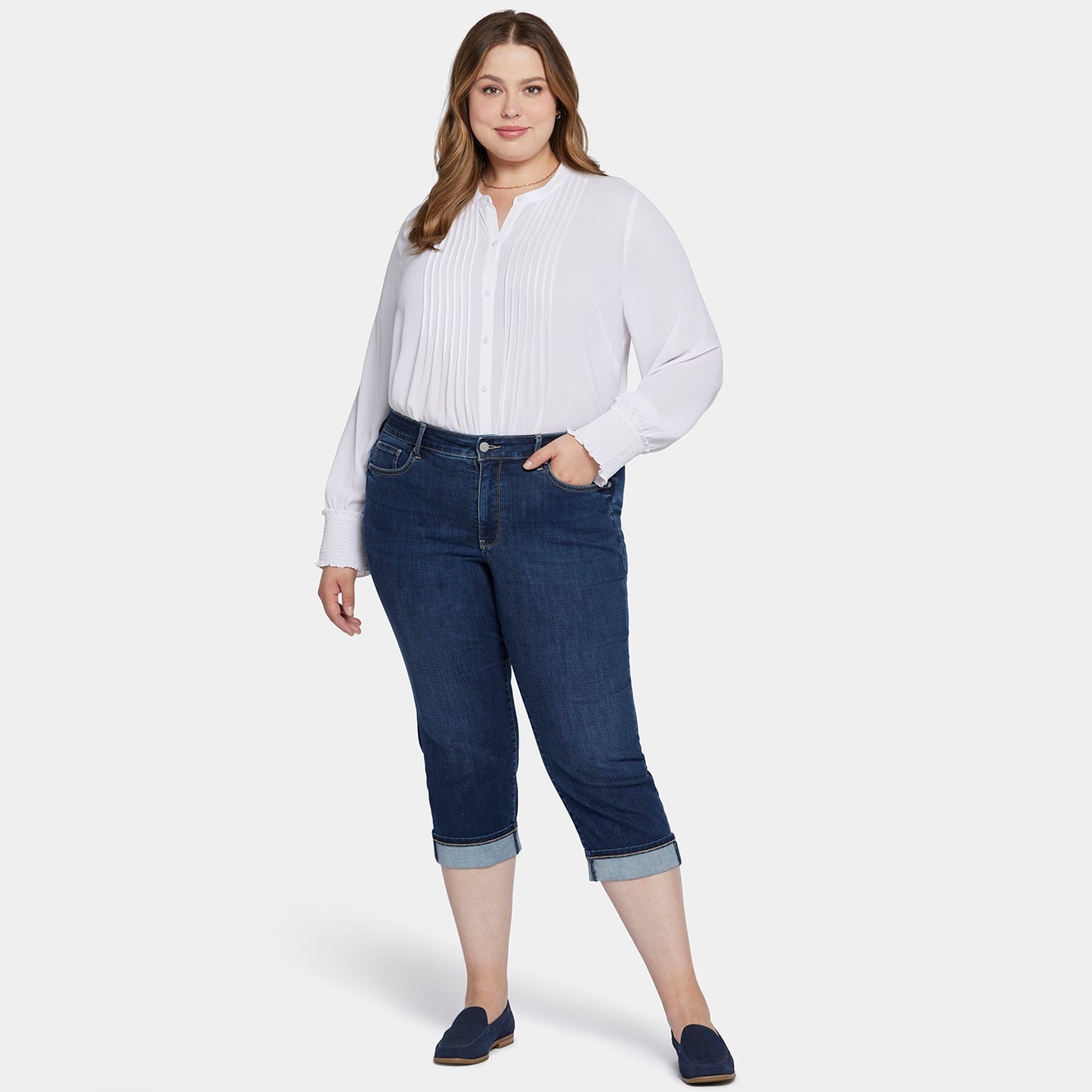Marilyn Straight Crop Jeans In Plus Size - Cambridge