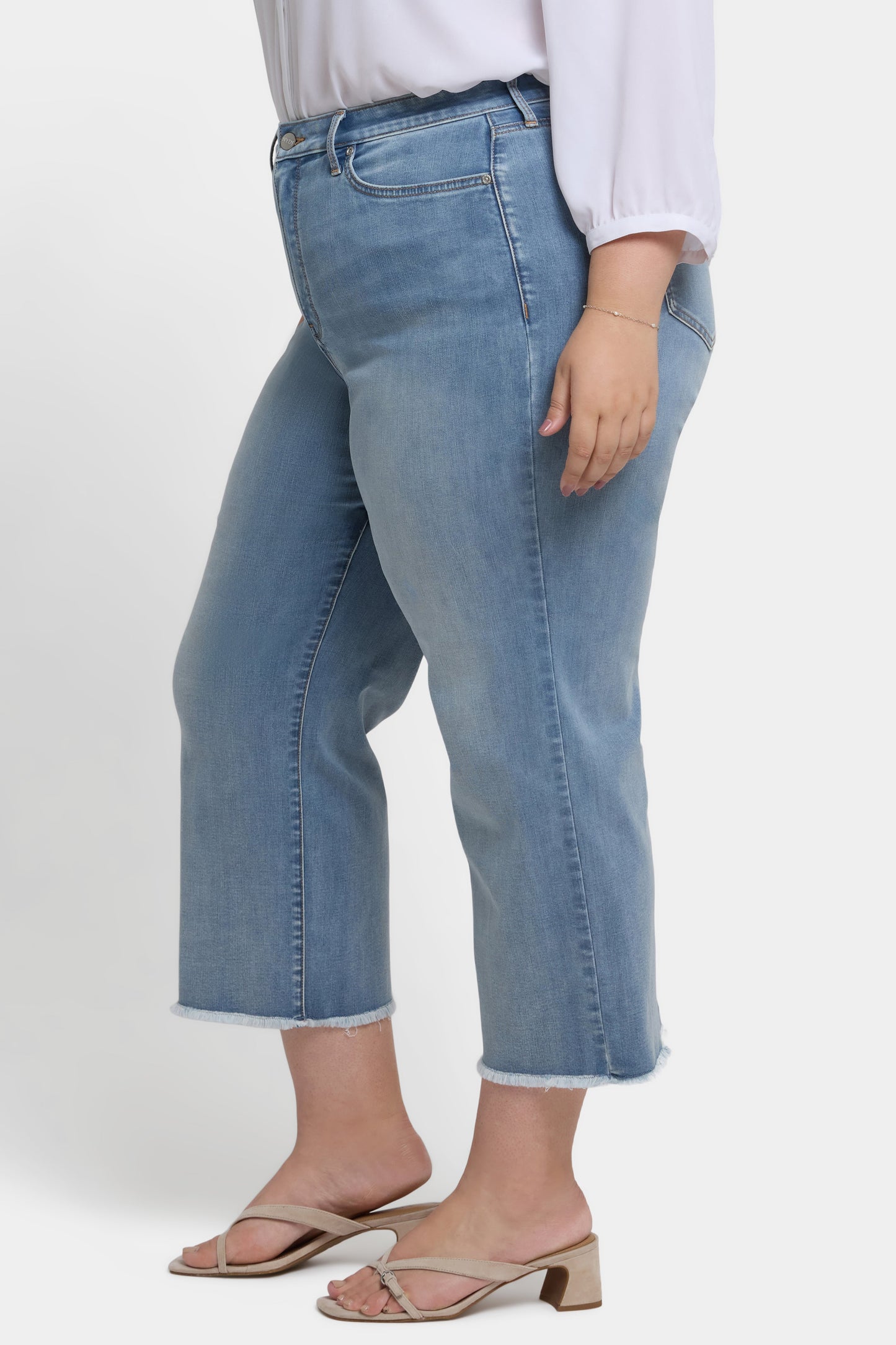 Coco Relaxed Wide Leg Crop Jeans In Plus Size - Santiago Sea