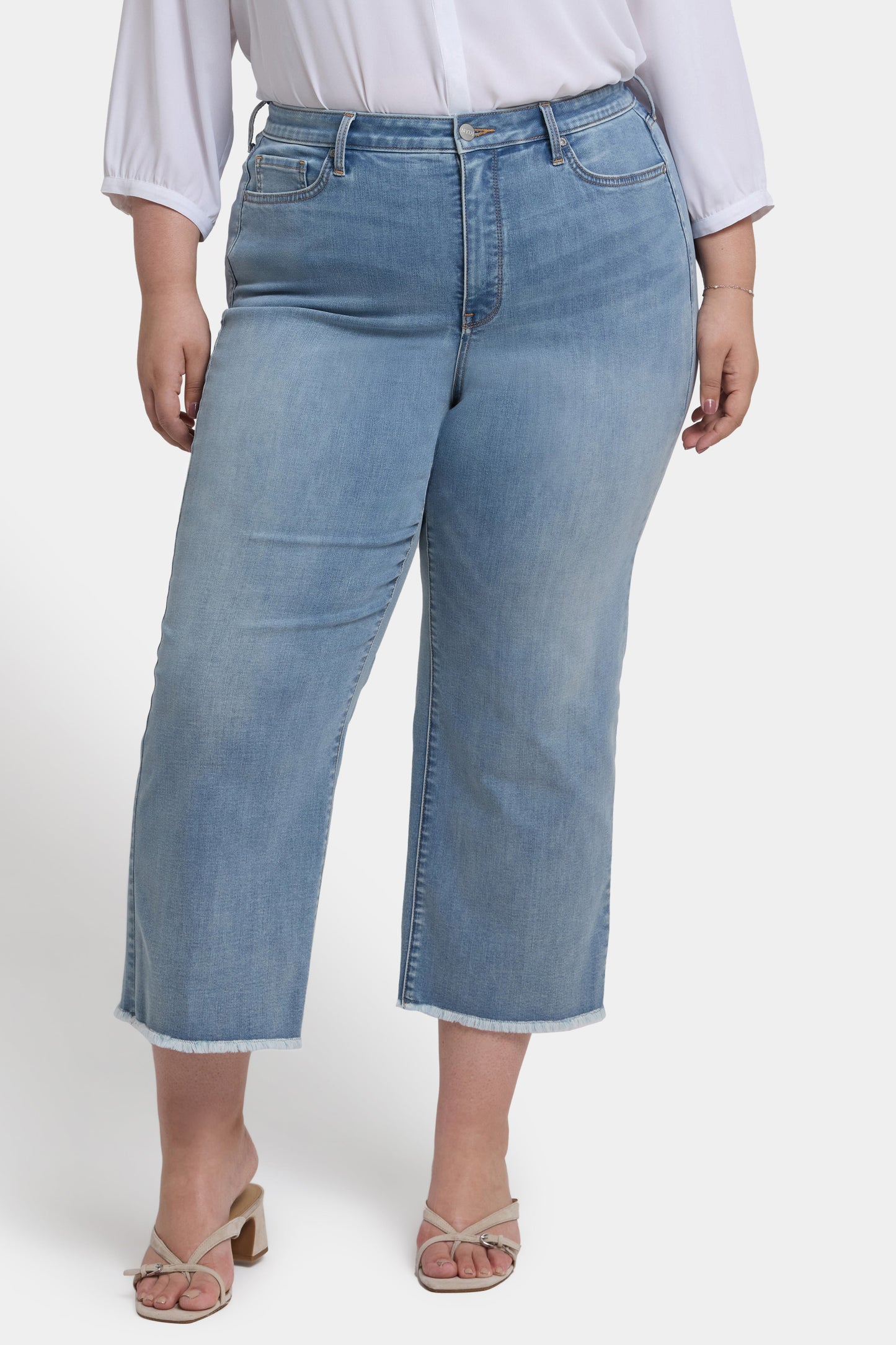 Coco Relaxed Wide Leg Crop Jeans In Plus Size - Santiago Sea