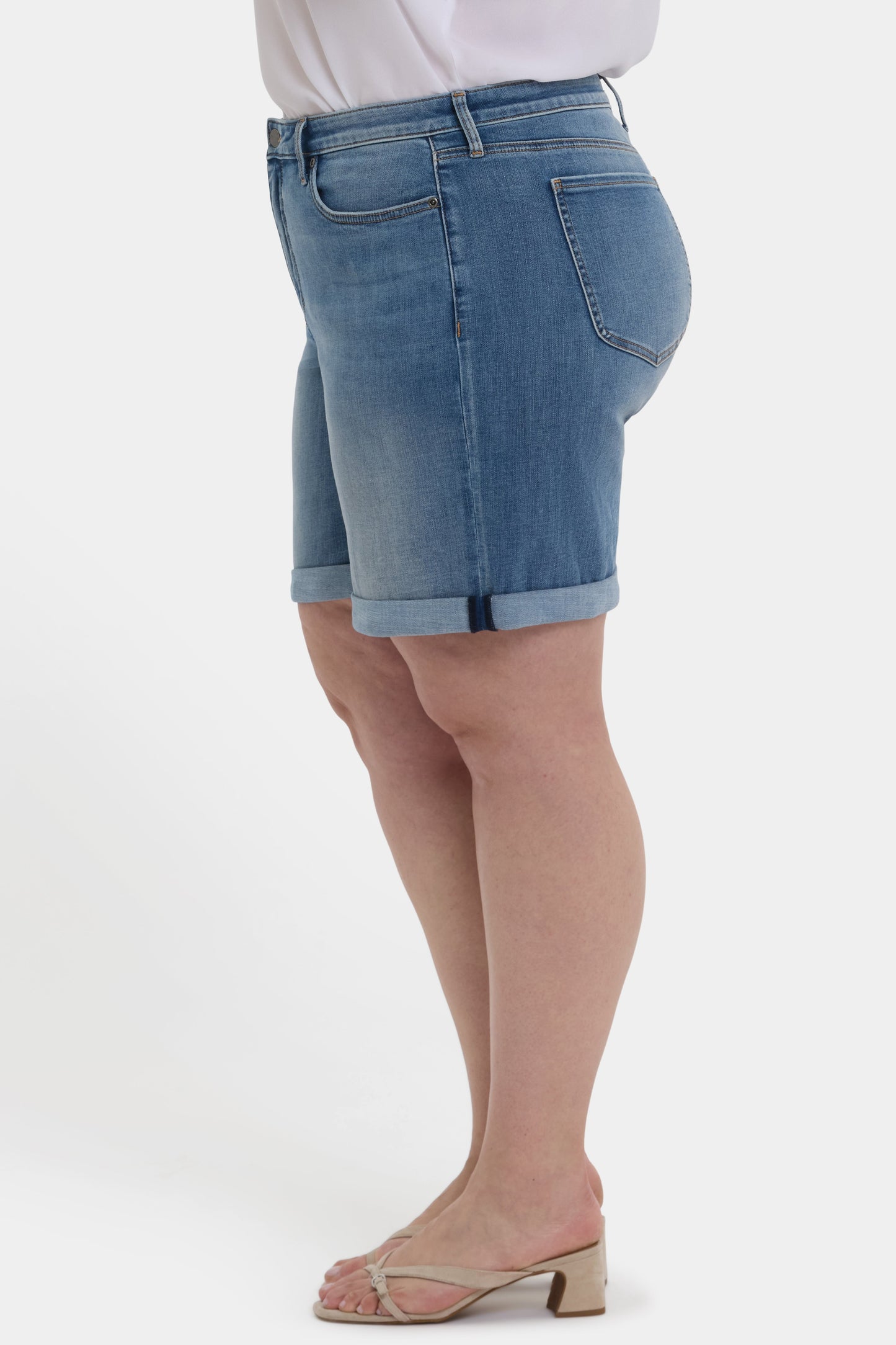 Diana Relaxed Denim Shorts In Plus Size - Barcelona Breeze