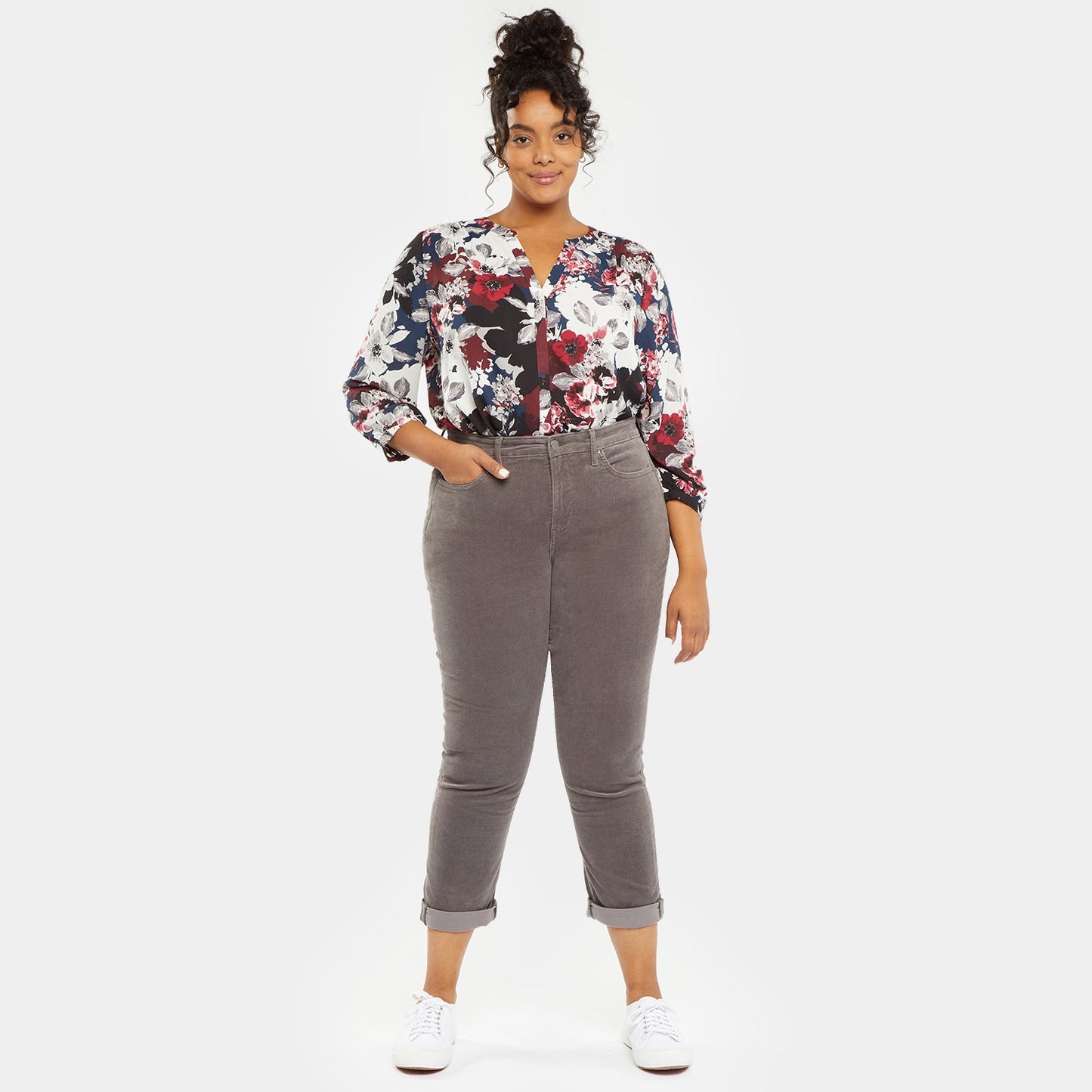 Margot Girlfriend Pants In Plus Size - Volcanic Glass