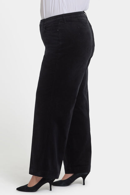 Teresa Wide Leg Pants In Plus Size - Black
