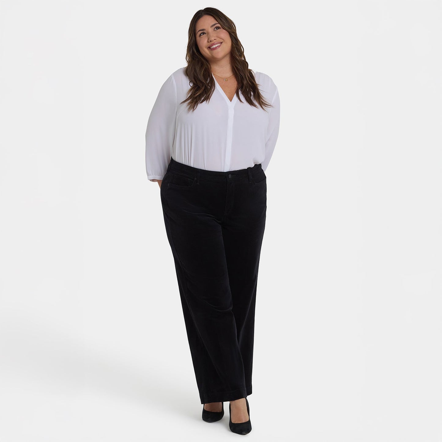 Teresa Wide Leg Pants In Plus Size - Black