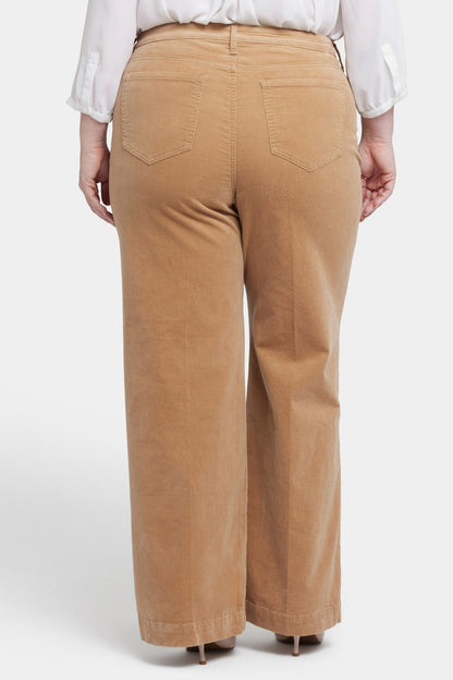 Teresa Wide Leg Pants In Plus Size - Sand Dune