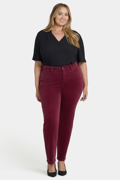 Marilyn Straight Pants In Plus Size - Sienna Red