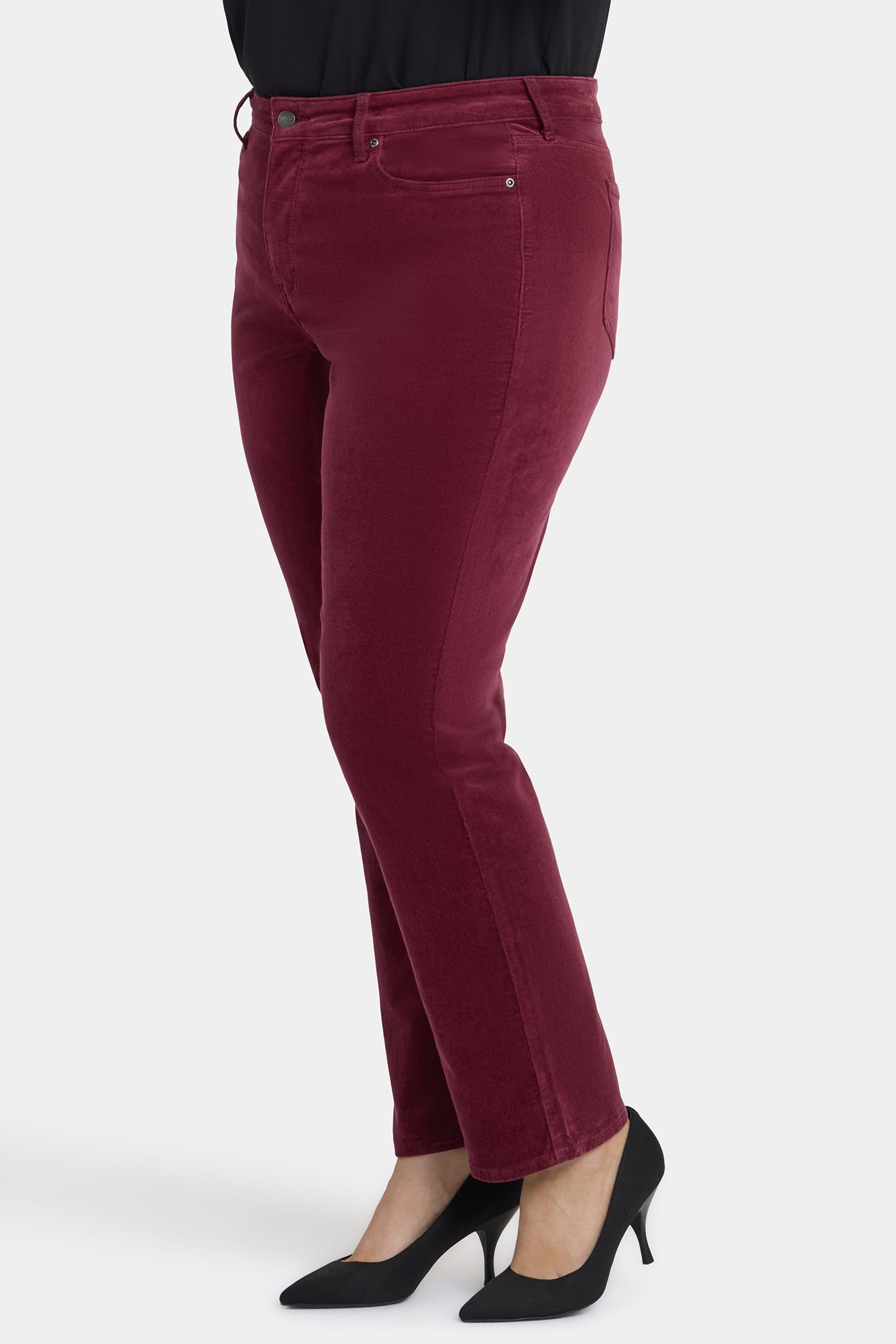 Marilyn Straight Pants In Plus Size - Sienna Red