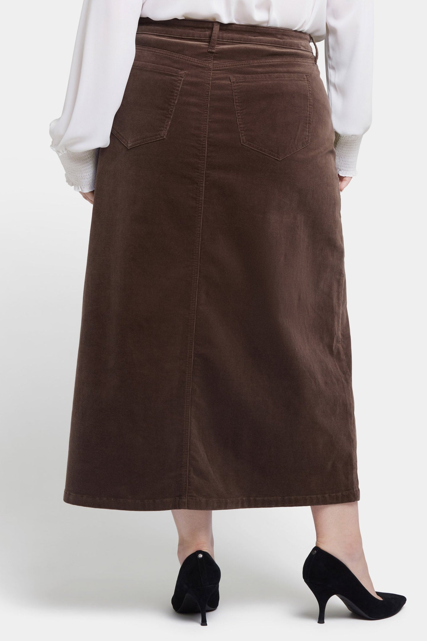 High Rise Long Skirt In Plus Size - Coffee Bean