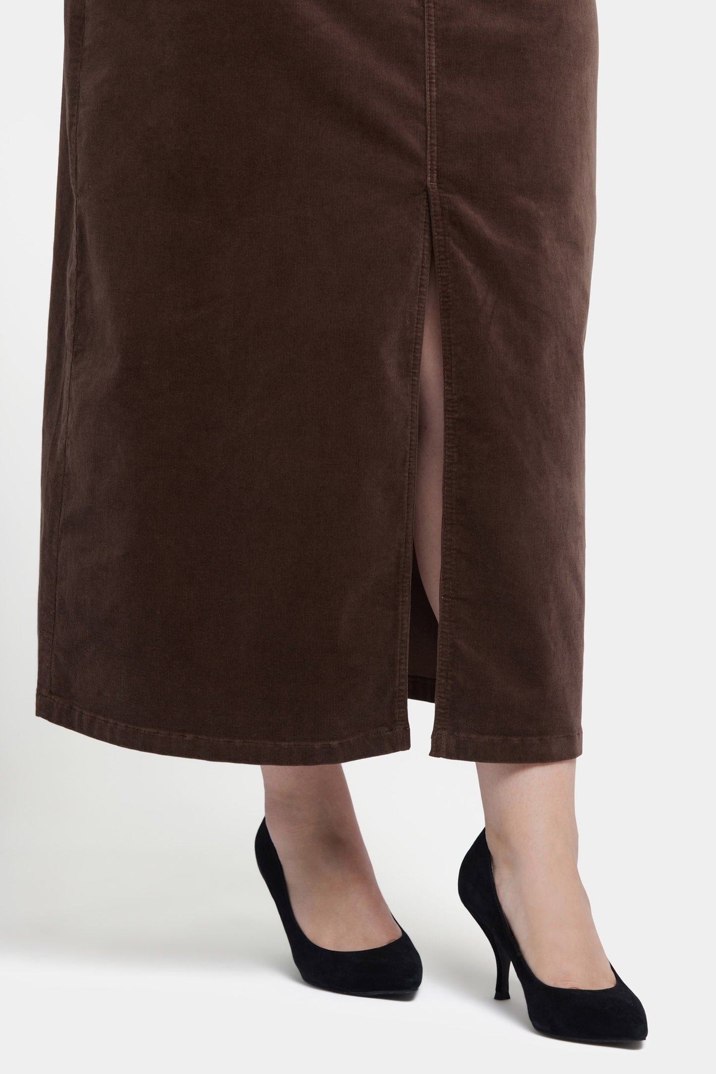 High Rise Long Skirt In Plus Size - Coffee Bean