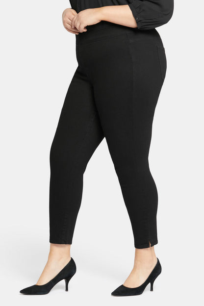 Skinny Ankle Pull-on Jeans In Plus Size - Black