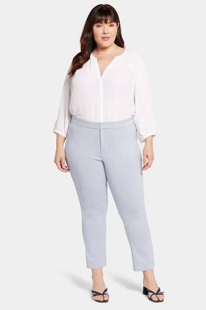 Slim Trouser Ankle Pants In Plus Size - Light Blue Heather