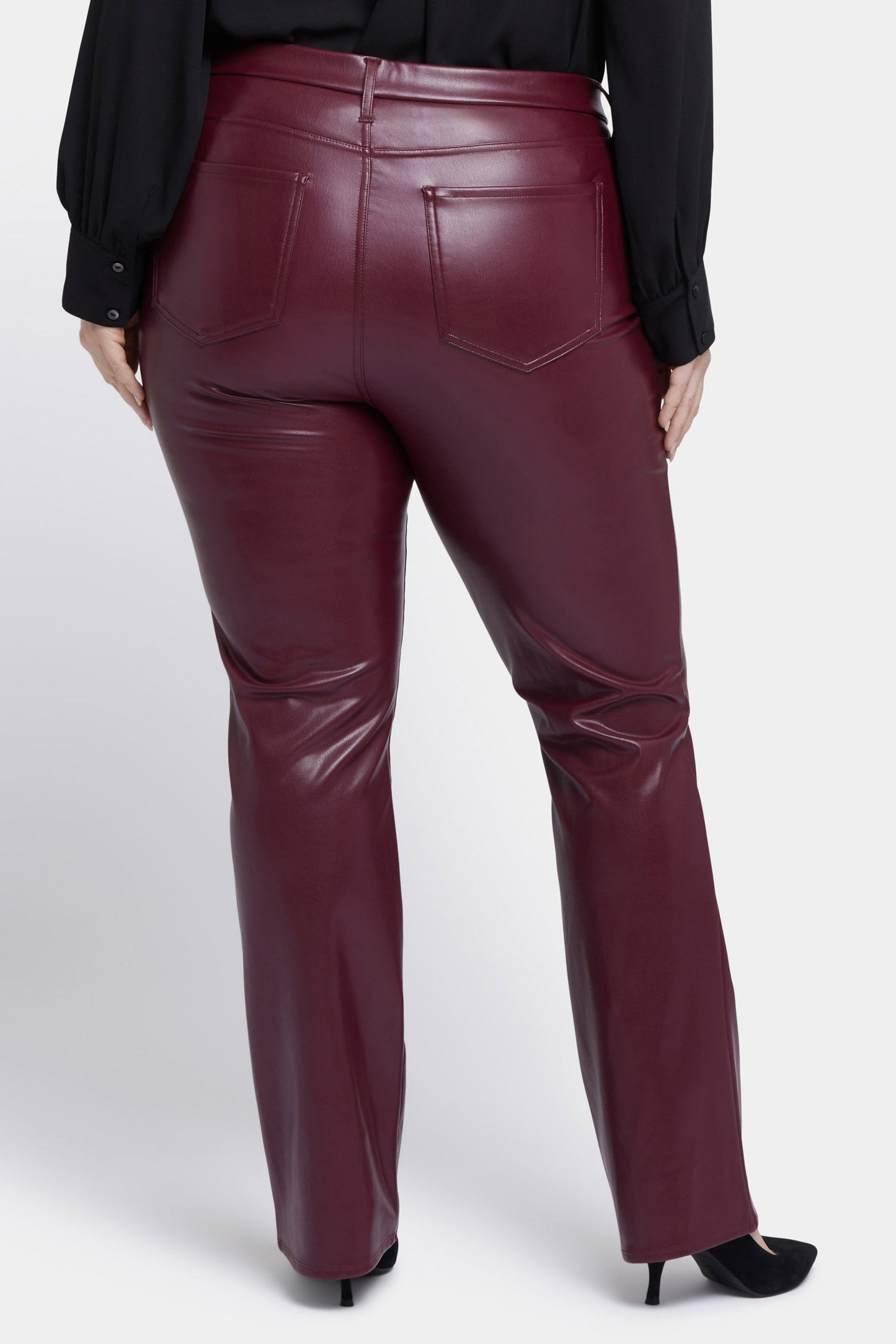Faux Leather Marilyn Straight Pants In Plus Size - Tavern