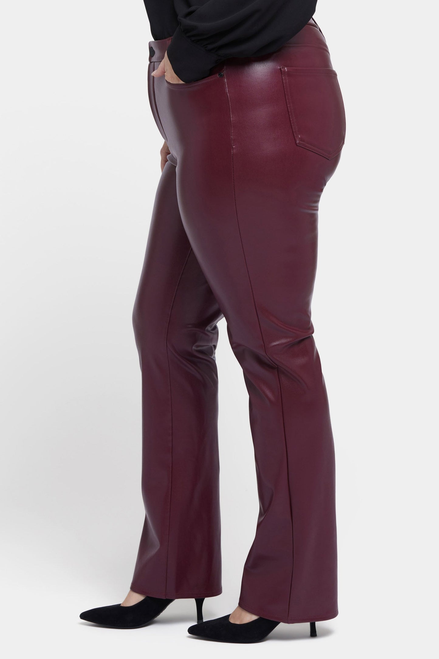 Faux Leather Marilyn Straight Pants In Plus Size - Tavern